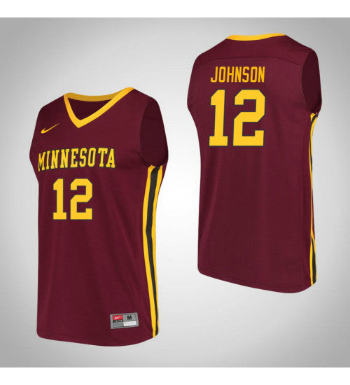 Minnesota Golden Gophers 12 Jarvis Johnson Performance College Basketball Jersey Maroon retro stitched fan jersey