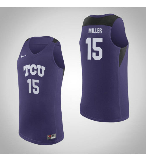 TCU Horned Frogs 15 Jd Miller College Basketball Jersey Purple retro stitched fan jersey RTJ2171 image 1