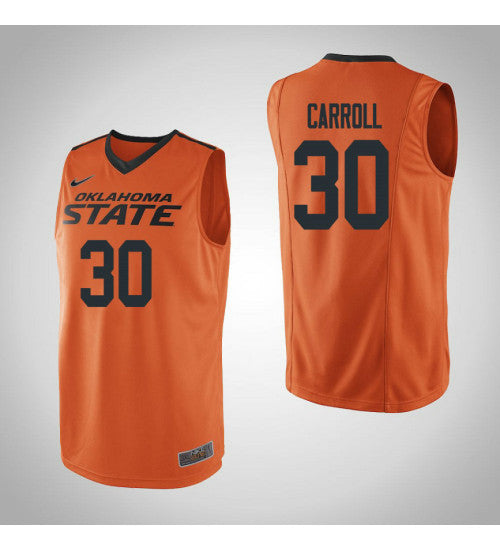 Oklahoma St Cowboys 30 Jeffrey Carroll College Basketball Jersey Orange retro stitched fan jersey RTJ8491 image 1