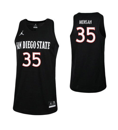 San Diego State Aztecs 35 Joel Sah College Basketball Jersey Black retro stitched fan jersey RTJ2402 image 1