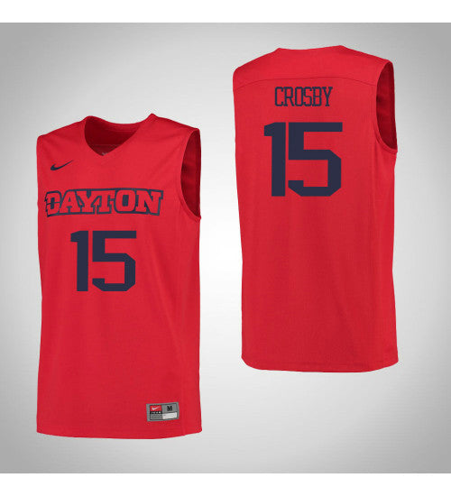 Dayton Flyers 15 John Crosby College Basketball Jersey Red 927 retro stitched fan jersey RTJ11722 image 1