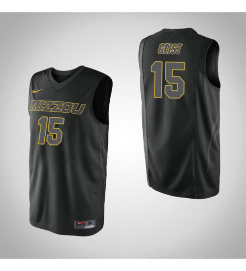 Missouri Tigers 15 Jordan Geist College Basketball Jersey Black retro stitched fan jersey RTJ3431 image 1