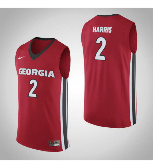 Georgia Bulldogs 2 Jordan Harris College Basketball Jersey Red retro stitched fan jersey RTJ11202 image 1