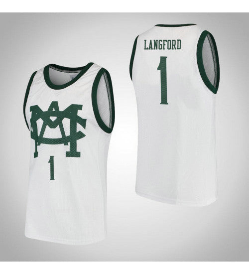 Michigan State Spartans 1 Joshua Langford Vault Mac College Basketball Jersey White retro stitched fan jersey RTJ9781