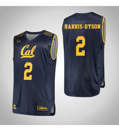California Golden Bears 2 Juhwan Harris Dyson College Basketball Jersey Navy retro stitched fan jersey RTJ6113 image 1