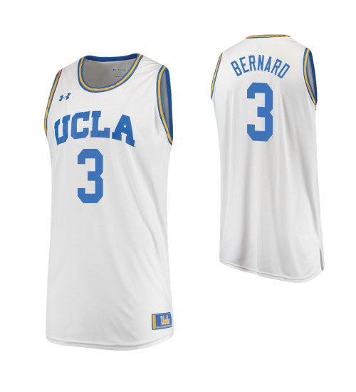 UCLA Bruins 3 Jules Bernard Road College Basketball Jersey White retro stitched fan jersey RTJ7566 image 1