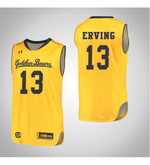 California Golden Bears 13 Jules Erving College Basketball Jersey Gold 622 retro stitched fan jersey RTJ12027 image 1