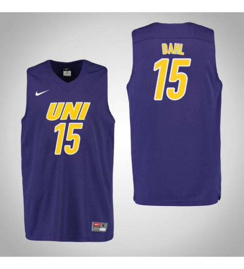 Northern Iowa Panthers 15 Justin Dahl College Basketball Jersey Purple retro stitched fan jersey RTJ8825 image 1