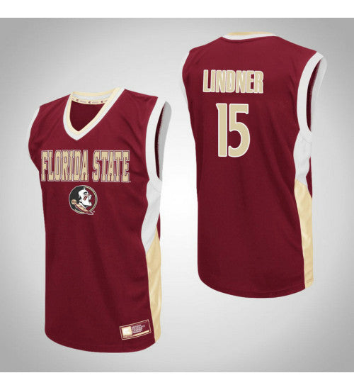 Florida State Seminoles 15 Justin Lindner Fadeaway College Basketball Jersey Red retro stitched fan jersey RTJ5407