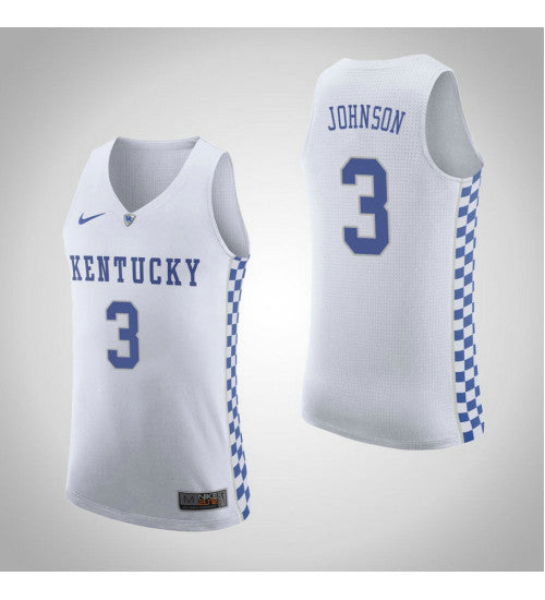 Kentucky Wildcats 3 Keldon Johnson Road College Basketball Jersey White retro stitched fan jersey RTJ4494 image 1