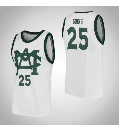 Michigan State Spartans 25 Kenny Goins Vault Mac College Basketball Jersey White retro stitched fan jersey RTJ3883