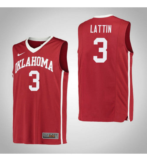 Oklahoma Sooners 3 Khadeem Lattin College Basketball Jersey Red 9908 retro stitched fan jersey RTJ2741 image 1