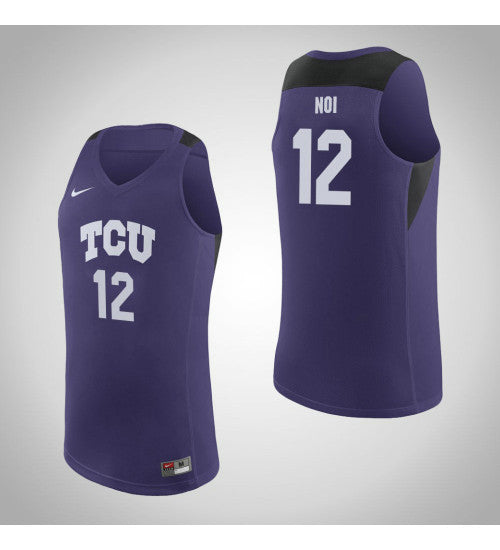 TCU Horned Frogs 12 Kouat Noi College Basketball Jersey Purple retro stitched fan jersey RTJ2174 image 1