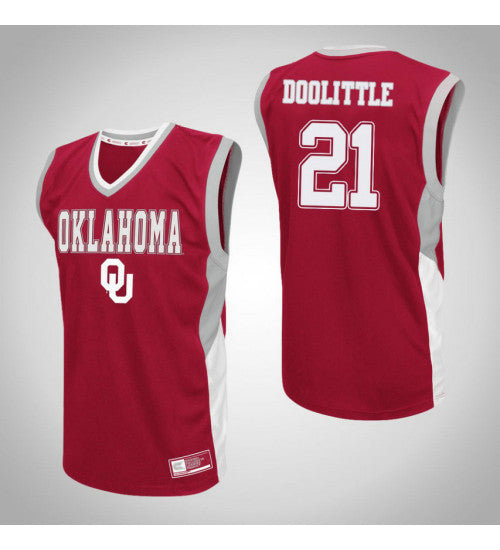 Oklahoma Sooners 21 Kristian Doolittle Fadeaway College Basketball Jersey Red retro stitched fan jersey RTJ8545 image 1