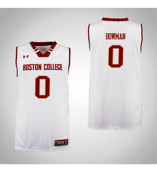 Boston College Eagles 0 Ky Bowman College Basketball Jersey Cardinal retro stitched fan jersey RTJ12155 image 1