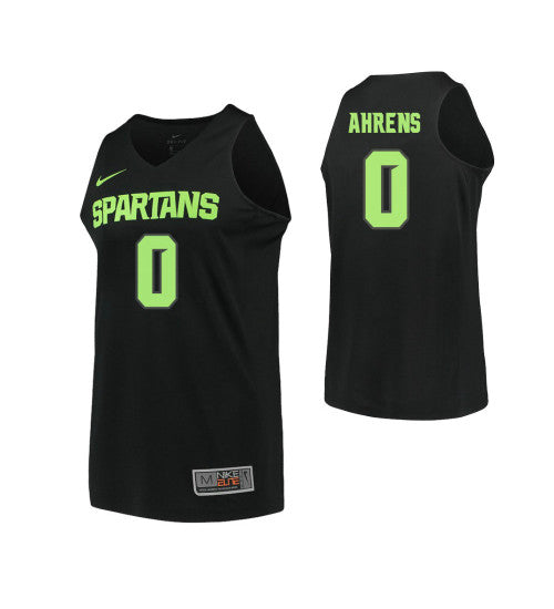 Michigan State Spartans 0 Kyle Ahrens College Basketball Jersey Black retro stitched fan jersey RTJ9798 image 1