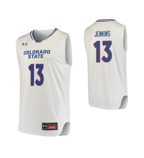 Colorado State Rams 13 Lorenzo Jenkins College Basketball Jersey White retro stitched fan jersey RTJ11813 image 1