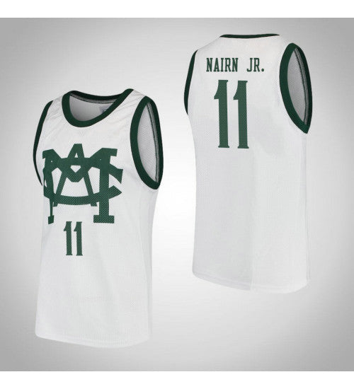Michigan State Spartans 11 Lourawls Nairn Jr Vault Mac College Basketball Jersey White retro stitched fan jersey