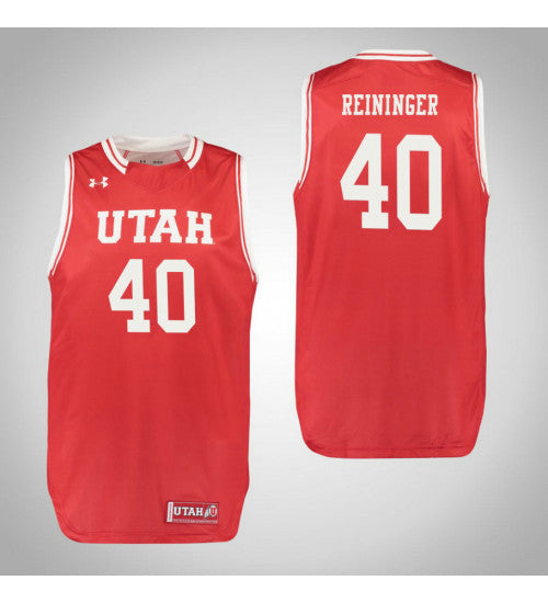Utah Utes 40 Marc Reininger College Basketball Jersey Red retro stitched fan jersey RTJ7336 image 1