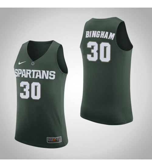 Michigan State Spartans 30 Marcus Bingham Jr Home College Basketball Jersey Green retro stitched fan jersey RTJ9683