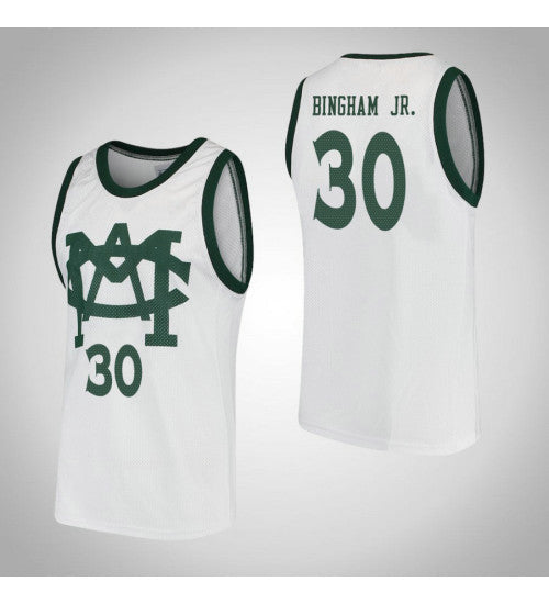 Michigan State Spartans 30 Marcus Bingham Jr Vault Mac College Basketball Jersey White retro stitched fan jersey
