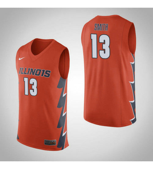 Illinois Fighting Illini 13 Mark Smith College Basketball Jersey Orange retro stitched fan jersey RTJ5134 image 1