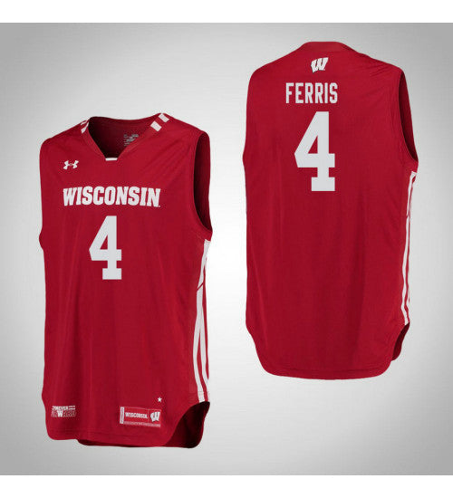 Wisconsin Badgers 4 Matt Ferris College Basketball Jersey Red retro stitched fan jersey RTJ1025 image 1