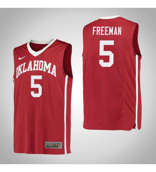 Oklahoma Sooners 5 Matt Freeman College Basketball Jersey Red retro stitched fan jersey RTJ2716 image 1