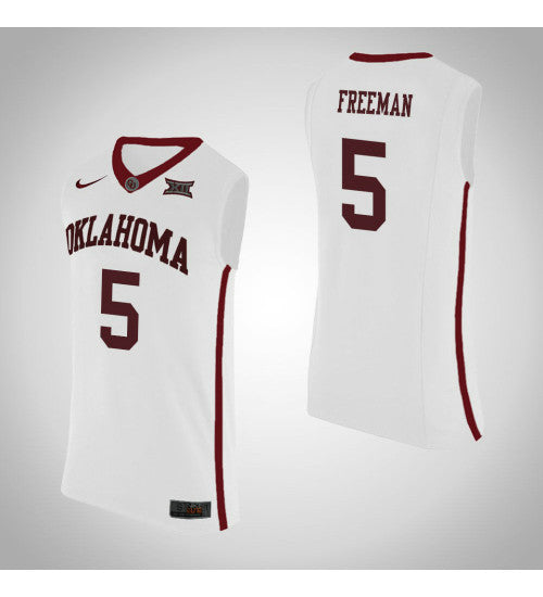 Oklahoma Sooners 5 Matt Freeman College Basketball Jersey White retro stitched fan jersey RTJ2715 image 1
