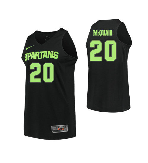 Michigan State Spartans 20 Matt Mcquaid College Basketball Jersey Black retro stitched fan jersey RTJ9727 image 1