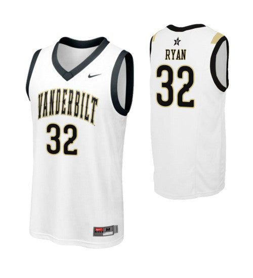 Vanderbilt Commodores Matt Ryan College Basketball Jersey White retro stitched fan jersey RTJ1528 image 1