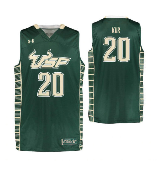 South Florida Bulls 20 Mayan Kiir College Basketball Jersey Green retro stitched fan jersey RTJ8091 image 1