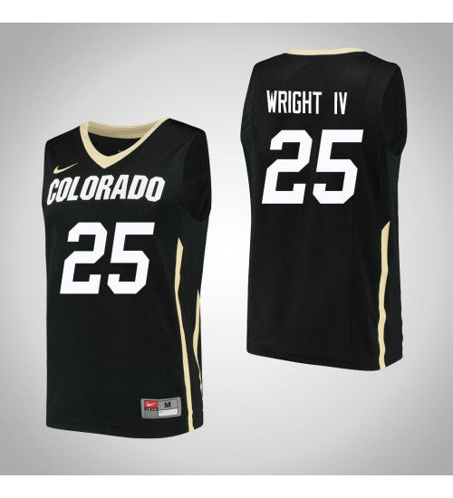 Colorado Buffaloes 25 Mckinley Wright Iv College Basketball Jersey Black 6715 retro stitched fan jersey RTJ5934 image 1