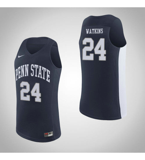 Penn State Nittany Lions 24 Mike Watkins College Basketball Jersey Navy retro stitched fan jersey RTJ2521 image 1