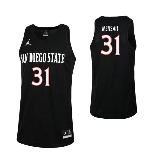 San Diego State Aztecs 31 Nathan Sah College Basketball Jersey Black retro stitched fan jersey RTJ8182 image 1