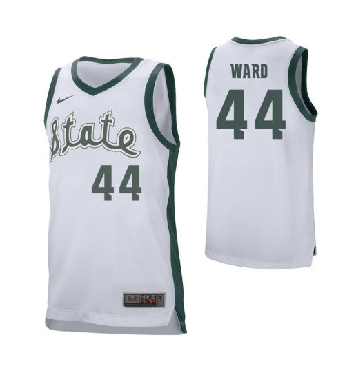 Michigan State Spartans 44 Nick Ward College Basketball Jersey White retro stitched fan jersey RTJ9638 image 1