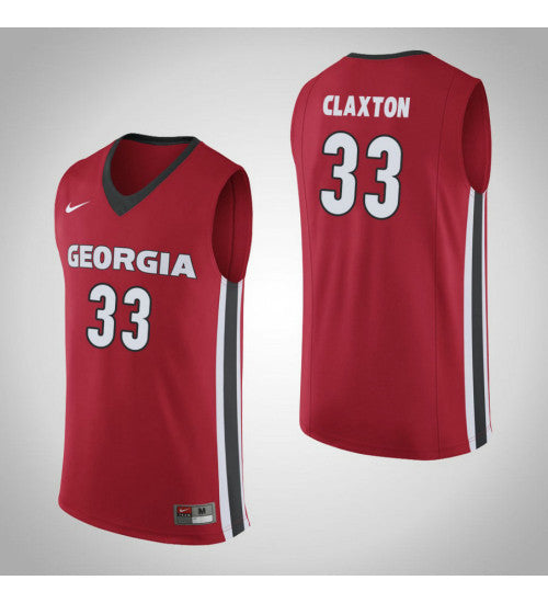Georgia Bulldogs 33 Nicolas Claxton College Basketball Jersey Red retro stitched fan jersey RTJ5312 image 1