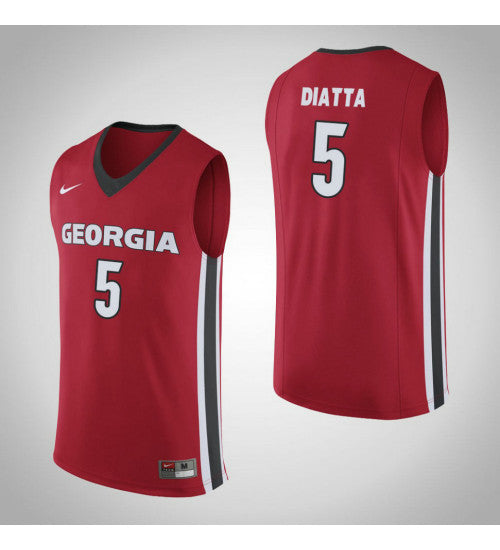 Georgia Bulldogs 5 Pape Diatta College Basketball Jersey Red retro stitched fan jersey RTJ11184 image 1