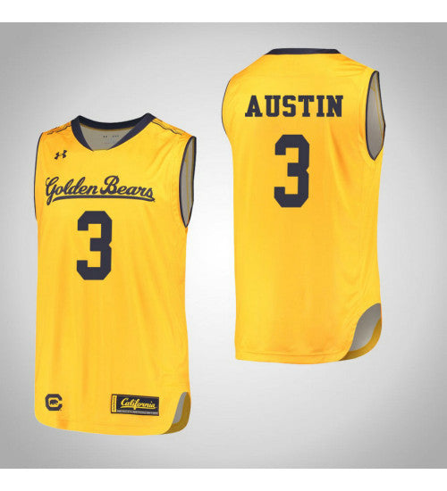California Golden Bears 3 Paris Austin College Basketball Jersey Gold 6563 retro stitched fan jersey RTJ6086 image 1
