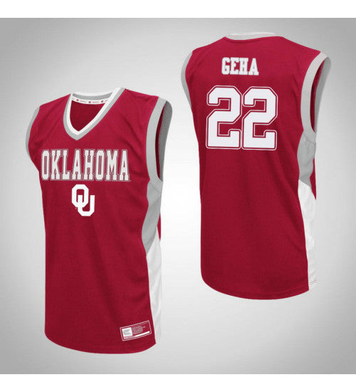 Oklahoma Sooners 22 Patrick Geha Fadeaway College Basketball Jersey Red retro stitched fan jersey RTJ8542 image 1