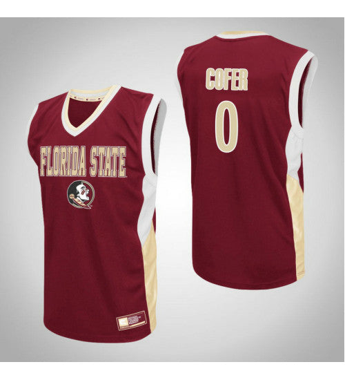 Florida State Seminoles 0 Phil Cofer Fadeaway College Basketball Jersey Red retro stitched fan jersey RTJ11301 image 1