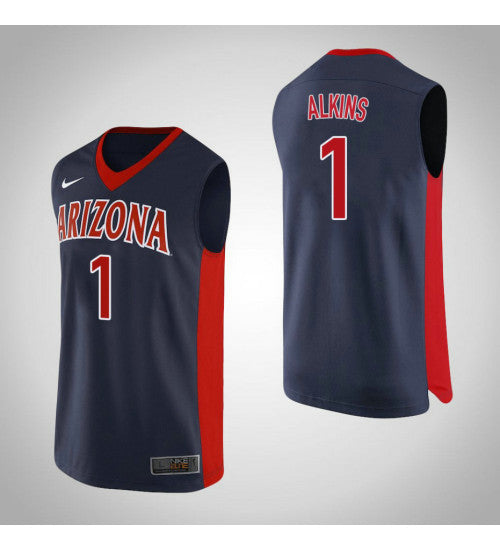 Arizona Wildcats 1 Rawle Alkins College Basketball Jersey Navy 6105 retro stitched fan jersey RTJ6544 image 1