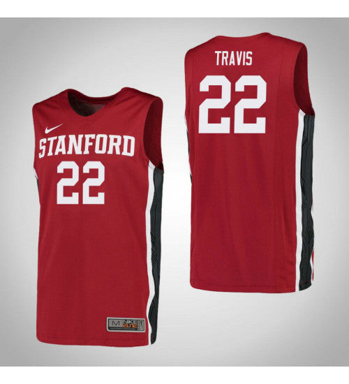 Stanford Cardinal 22 Reid Travis College Basketball Jersey Red retro stitched fan jersey RTJ8058 image 1