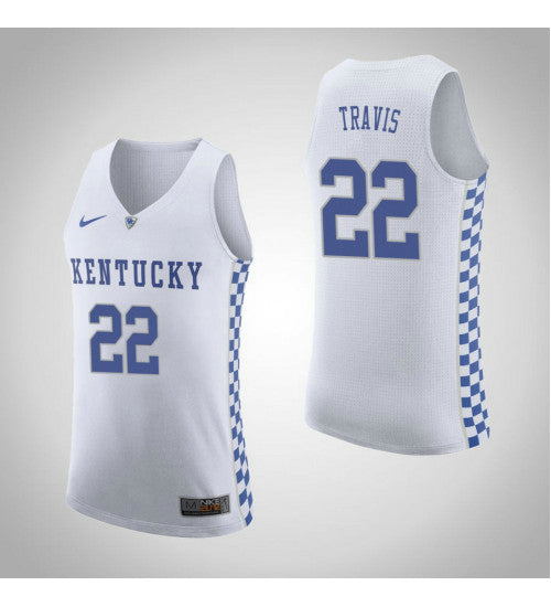 Kentucky Wildcats 22 Reid Travis Road College Basketball Jersey White retro stitched fan jersey RTJ4522 image 1