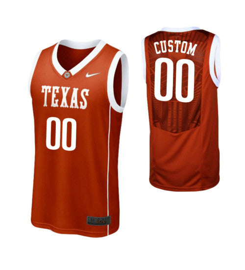 Texas Longhorns Custom College Basketball Jersey Burnt Orange retro stitched fan jersey RTJ7721 image 1