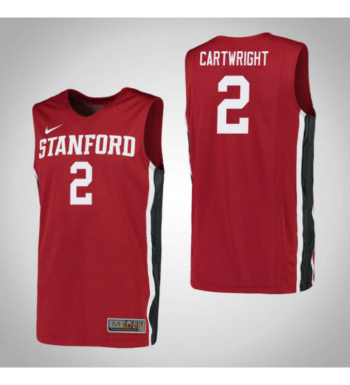 Stanford Cardinal 2 Robert Cartwright College Basketball Jersey Red retro stitched fan jersey RTJ8063 image 1