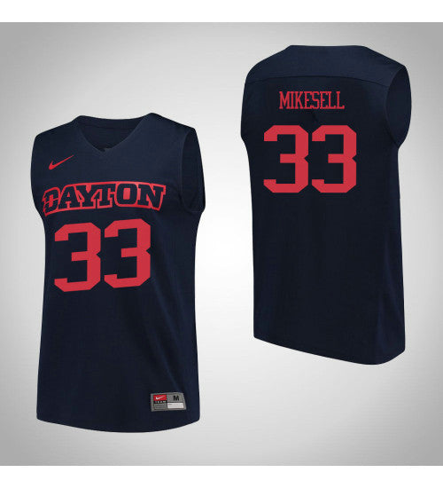 Dayton Flyers 33 Ryan Mikesell Performance College Basketball Jersey Navy retro stitched fan jersey RTJ5811 image 1