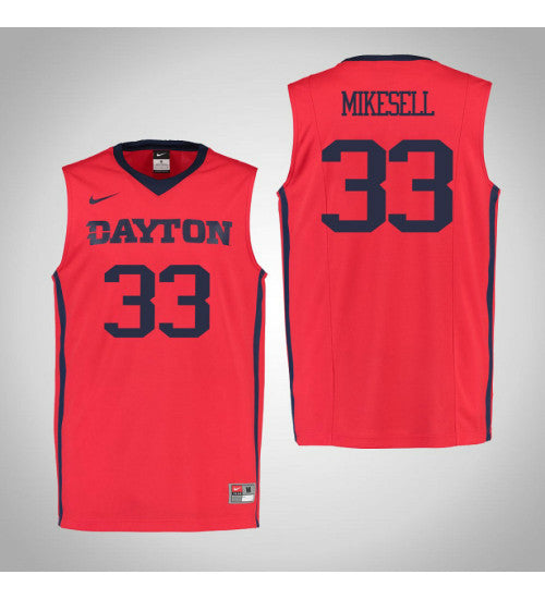 Dayton Flyers 33 Ryan Mikesell College Basketball Jersey Red 6835 retro stitched fan jersey RTJ5814 image 1