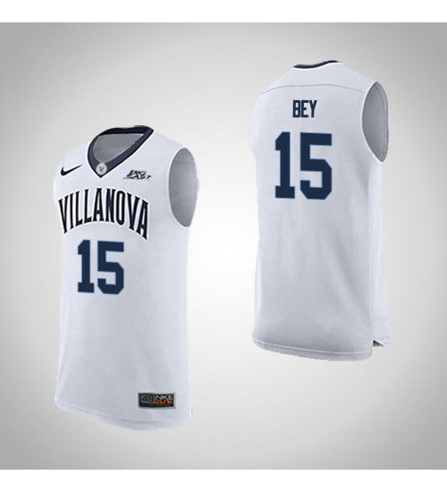 Villanova Wildcats 15 Saddiq Bey Road College Basketball Jersey White retro stitched fan jersey RTJ7237 image 1