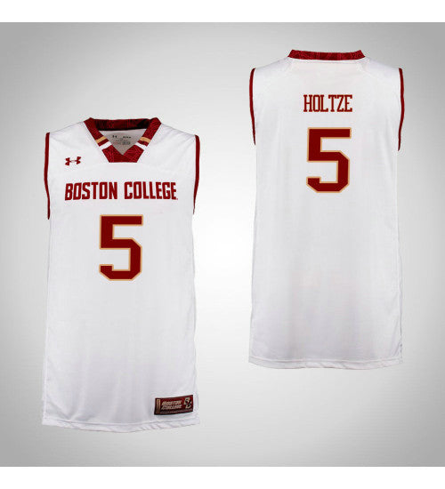 Boston College Eagles 5 Sam Holtze College Basketball Jersey Cardinal retro stitched fan jersey RTJ6248 image 1